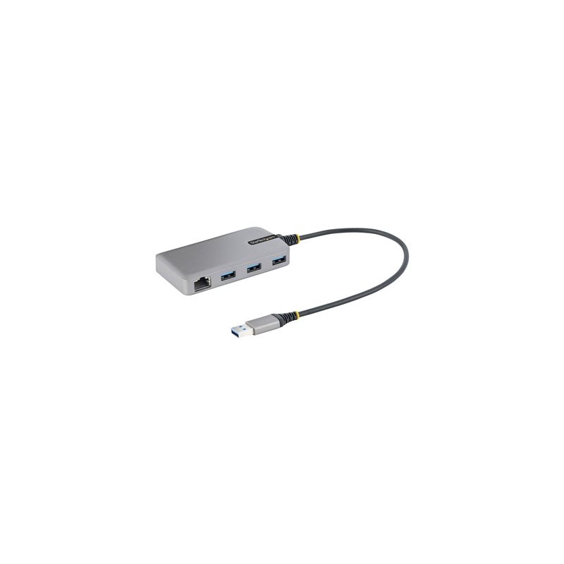 StarTech.com 3-Port USB Hub with Ethernet, 3x USB-A Ports, Gigabit Ethernet RJ45, USB 3.0 5Gbps, Bus-Powered, USB Hub w/ GbE
