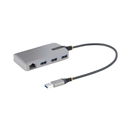 StarTech.com 3-Port USB Hub with Ethernet, 3x USB-A Ports, Gigabit Ethernet RJ45, USB 3.0 5Gbps, Bus-Powered, USB Hub w/ GbE