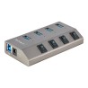 StarTech.com 4-Port Self-Powered USB-C Hub with Individual On/Off Switches, USB 3.0 5Gbps Expansion Hub w/Power Supply