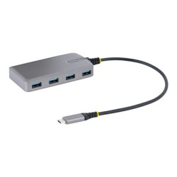 StarTech.com 4-Port USB-C Hub, USB 3.0 5Gbps, Bus Powered, USB Type-C to 4x USB-A Hub with Optional Auxiliary Power Input