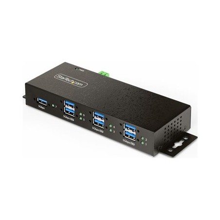 StarTech.com 7-Port Managed USB Hub with 7x USB-A, Heavy Duty with Metal Industrial Housing, ESD & Surge Protection