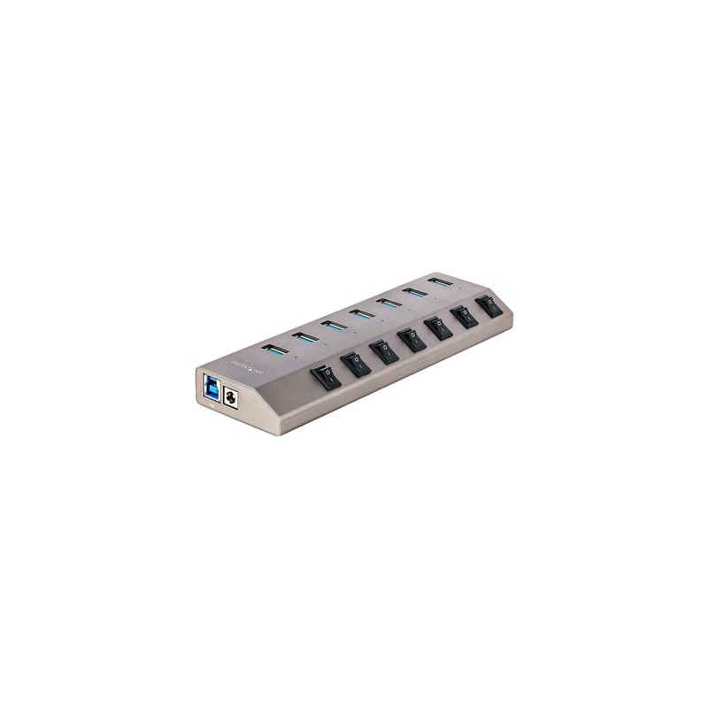 StarTech.com 7-Port Self-Powered USB-C Hub with Individual On/Off Switches, USB 3.0 5Gbps Expansion Hub w/Power Supply