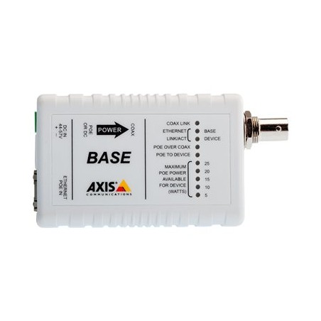 AXIS T8640 Ethernet Over Coax Adaptor PoE+ - Konvertor síťových médií - 100Mb LAN - přes Coax - 10Base-T, 100Base-TX - RJ-45 /