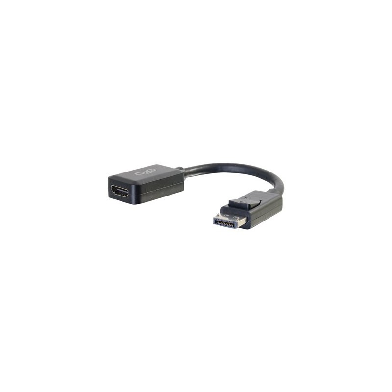C2G 8in DisplayPort to HDMI Adapter - DP to HDMI Adapter - 1080p - Black - M/F - Video adaptér - DisplayPort s piny (male) do
