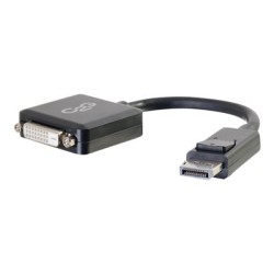 C2G 8in DisplayPort to DVI-D Adapter - DP to DVI D Adapter - Black - M/F - Video adaptér - DisplayPort (M) do DVI-D (F) - černá