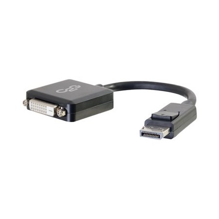 C2G 8in DisplayPort to DVI-D Adapter - DP to DVI D Adapter - Black - M/F - Video adaptér - DisplayPort (M) do DVI-D (F) - černá