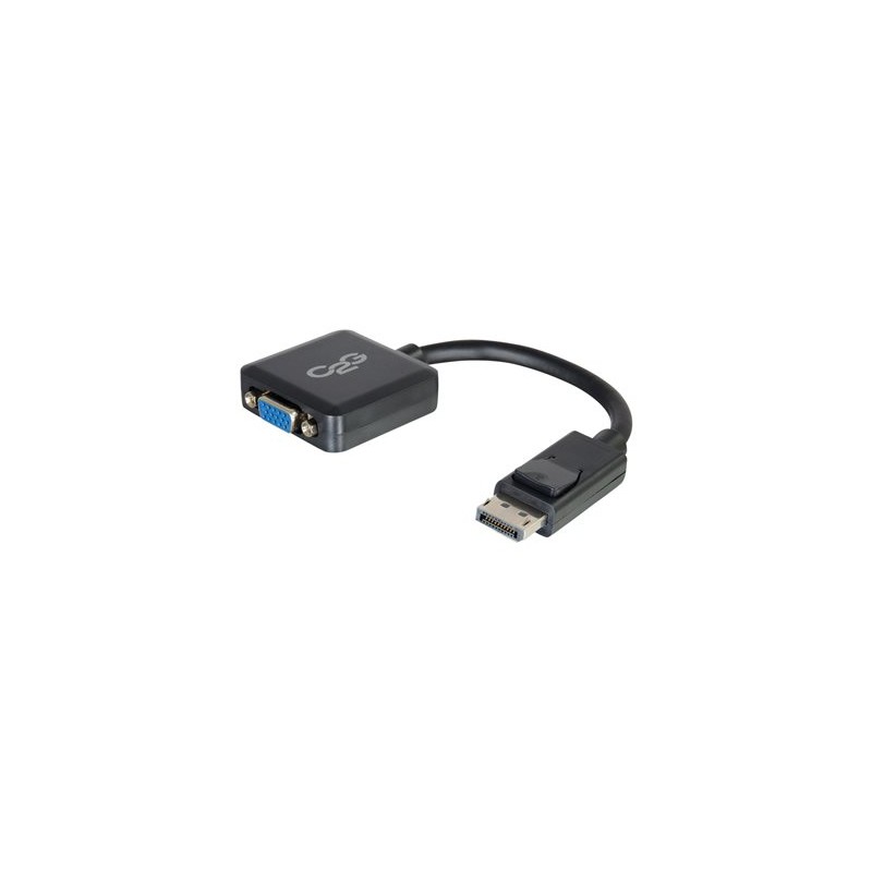 C2G 8in DisplayPort to VGA Adapter - DP to VGA Adapter Converter - Black - M/F - Kabel DisplayPort - DisplayPort (M) do HD-15