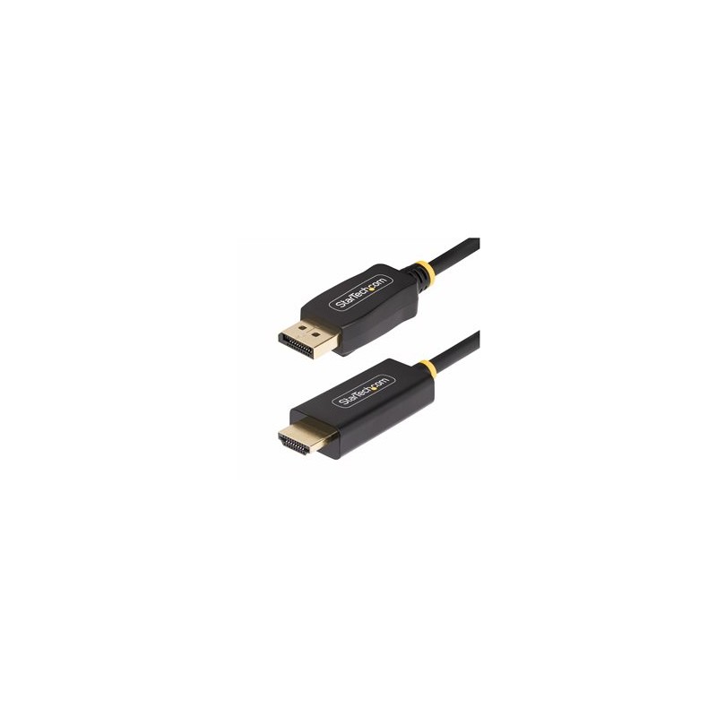 StarTech.com 6.6ft (2m) DisplayPort to HDMI Adapter Cable, 4K 60Hz with HDR, DP to HDMI 2.0b, Active Video Converter