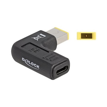 Delock - Adaptér napájení - 24 pin USB-C (F) do jack DC 11 x 4,5 mm (M) - 20 V - 3 A - úhlový - černá