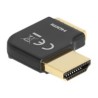 Delock - Adaptér HDMI s ethernetem - HDMI s piny (male) pravoúhlý do HDMI se zdírkami (female) - cerná - podpora 8K60Hz (7680 x