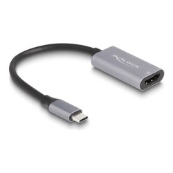 Delock - Ultra High Speed - video adaptér - 24 pin USB-C s piny (male) do HDMI se zdírkami (female) - 15 cm - šedá/cerná