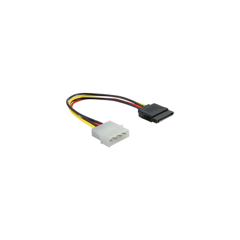 Delock - Elektrický kabel - SATA napájení (M) do 4 pinové interní napájení (M) - 15 cm
