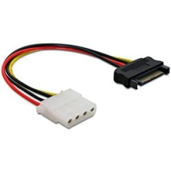 Delock - Elektrický kabel - SATA napájení (M) do 4 pinové interní napájení (F) - 12 cm