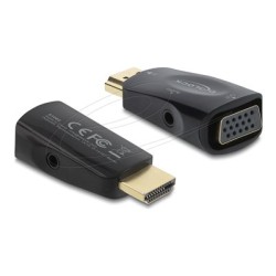 Delock - Video / audio adaptér - HDMI s piny (male) do 15 pin D-Sub (DB-15), mini-phone stereo 3.5 mm se zdírkami (female)