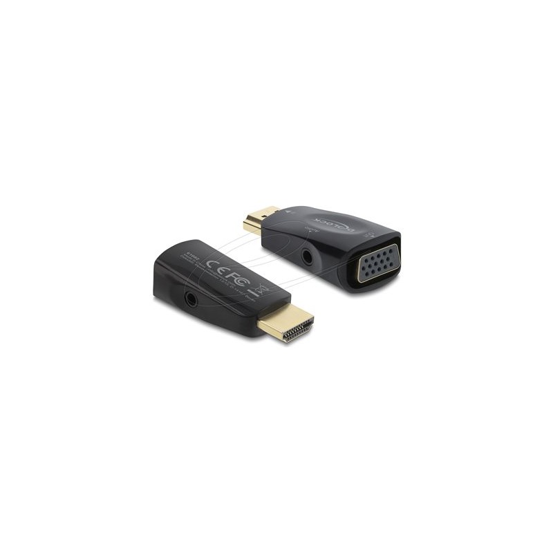Delock - Video / audio adaptér - HDMI s piny (male) do 15 pin D-Sub (DB-15), mini-phone stereo 3.5 mm se zdírkami (female)