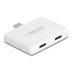 Delock - USB adaptér - USB-C (M) do USB-C (F) - DisplayPort 1.4 - rychlost prenosu dat až 10 Gbps, USB Power Delivery 3.0