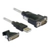 Delock - Sada USB/sériového kabelu - USB / USB 2.0 / EIA-232 - křídlové šrouby - černá, průhledná