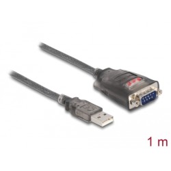 Delock - Sériový adaptér - USB 2.0 - RS-232 x 1 - černá, průhledná