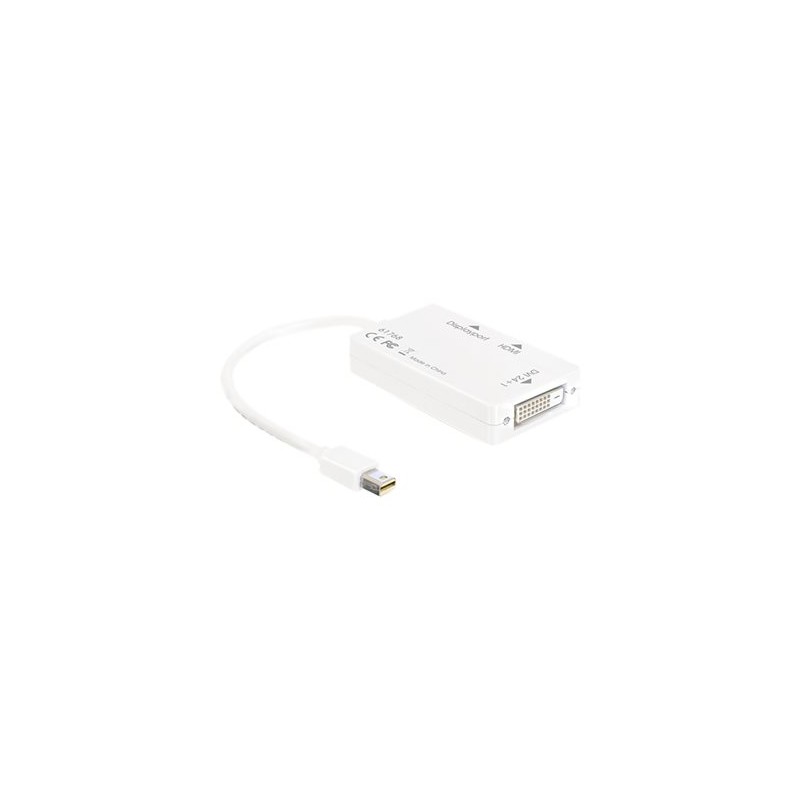 Delock - Video adaptér - dva spoje - Mini DisplayPort s piny (male) do DVI-D, HDMI, DisplayPort se zdířkami (female) - 16 cm
