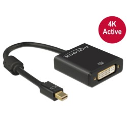 Delock - Video adaptér - jeden spoj - Mini DisplayPort (M) do DVI-I (F) - DisplayPort 1.2 - 20 cm - křídlové šrouby, podp… 62603