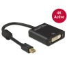 Delock - Video adaptér - jeden spoj - Mini DisplayPort (M) do DVI-I (F) - DisplayPort 1.2 - 20 cm - křídlové šrouby, podp… 62603