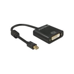 Delock - Video adaptér - jeden spoj - Mini DisplayPort (M) do DVI-I (F) - DisplayPort 1.2 - 20 cm - křídlové šrouby, podp… 62605