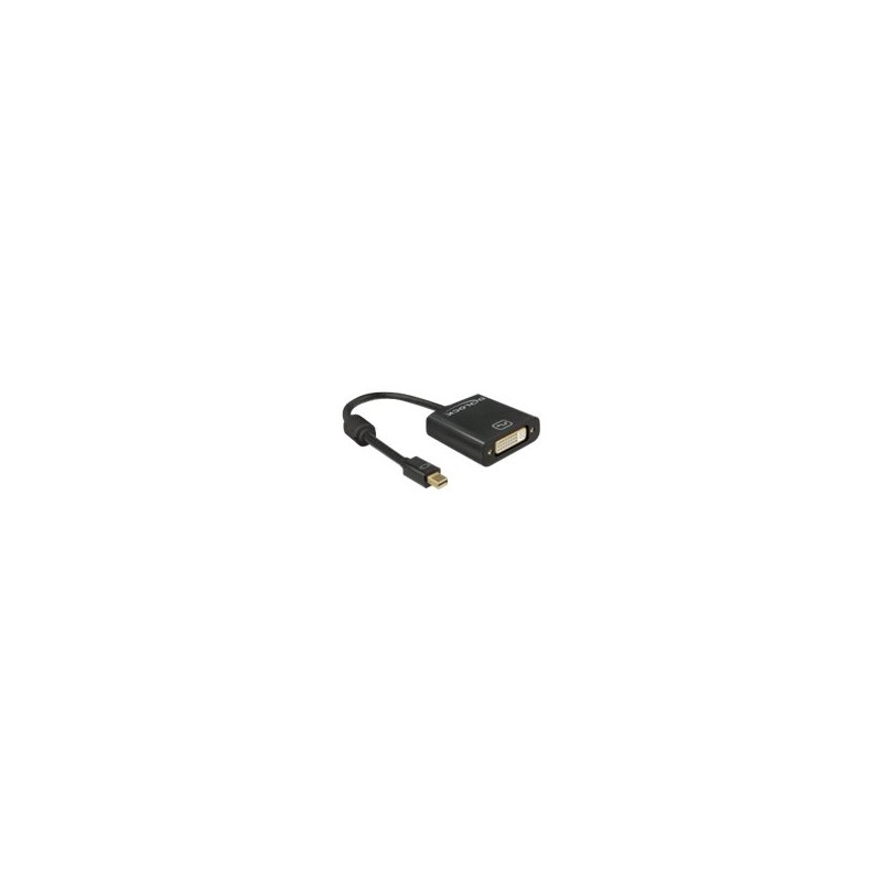 Delock - Video adaptér - jeden spoj - Mini DisplayPort (M) do DVI-I (F) - DisplayPort 1.2 - 20 cm - křídlové šrouby, podp… 62605