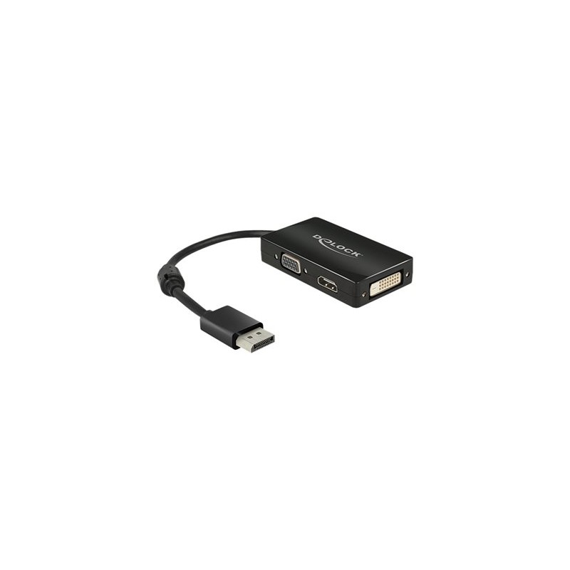 Delock - Nástroj pro převod videa - DisplayPort - DVI, HDMI, VGA - černá