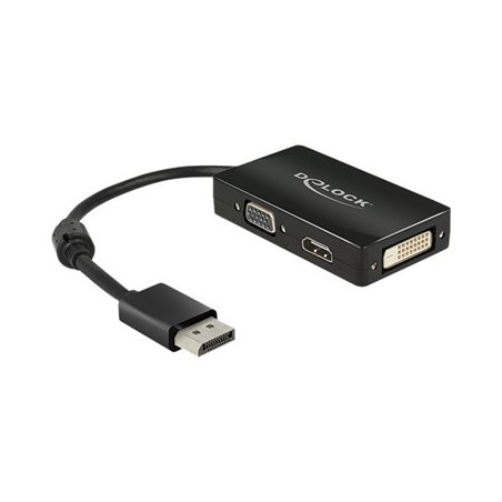Delock - Nástroj pro převod videa - DisplayPort - DVI, HDMI, VGA - černá