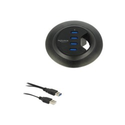 Delock In-Desk Hub - Rozbočovač - 4 x SuperSpeed USB 3.0 - desktop