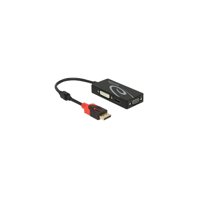 Delock - Nástroj pro převod videa - DisplayPort - DVI, HDMI, VGA - černá - maloobchod 62902