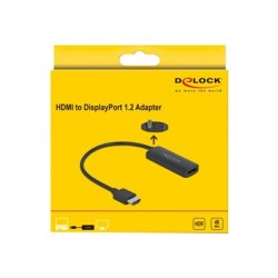 Delock - Video / audio adaptér - HDMI, Micro-USB typ B (pouze napájení) do DisplayPort se zdířkami (female) - 24 cm - černá