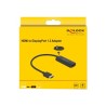 Delock - Video / audio adaptér - HDMI, Micro-USB typ B (pouze napájení) do DisplayPort se zdířkami (female) - 24 cm - černá