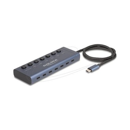 Delock - Rozbocovac - 6 x USB-C + 1 x USB-C (napájení) - desktop