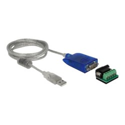 Delock Adapter USB Type-A to Serial RS-422/485 DB9 with surge protection 600 W and extended temperature range - Sériový adaptér