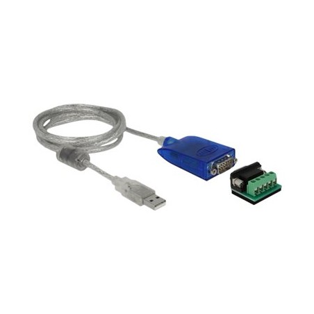 Delock Adapter USB Type-A to Serial RS-422/485 DB9 with surge protection 600 W and extended temperature range - Sériový adaptér
