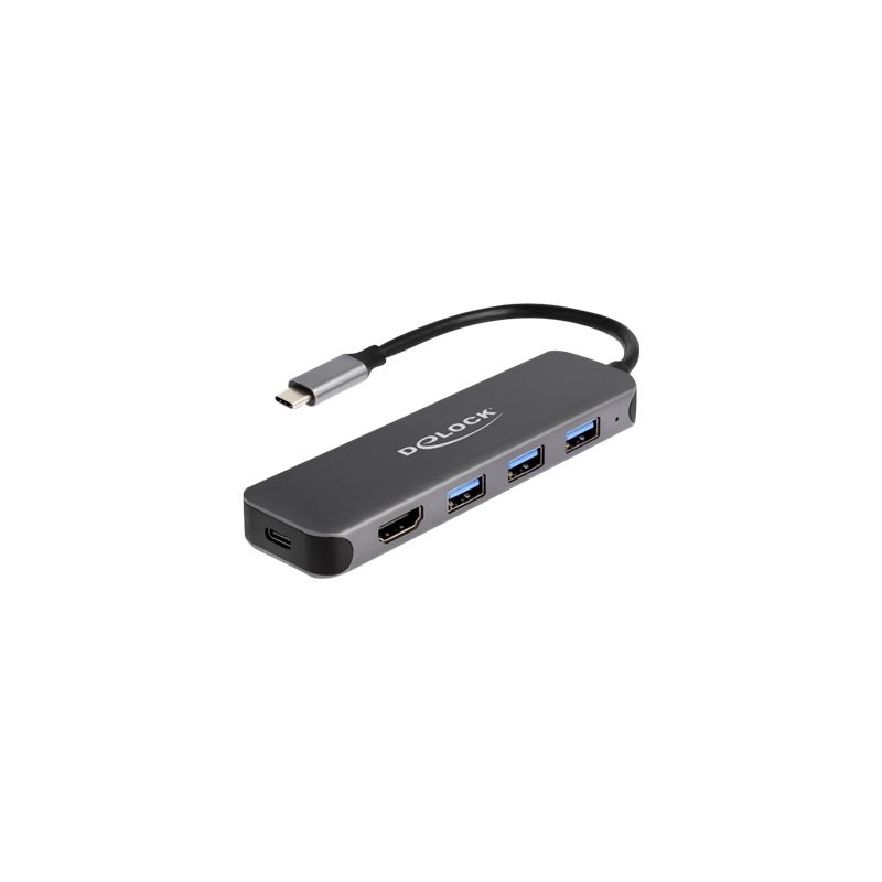 Delock - Rozbočovač - 3 x USB 3.2 Gen 1 + 1 x USB-C (napájení) + 1 x HDMI - desktop