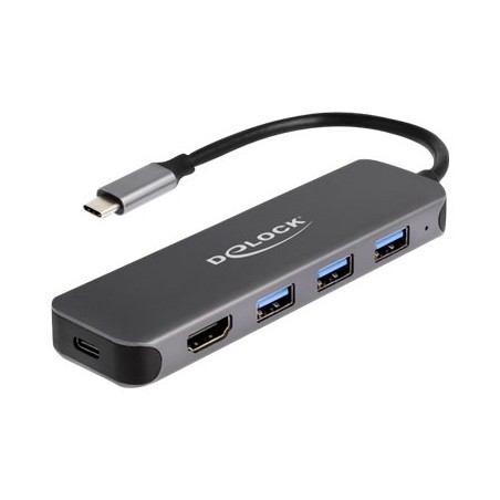 Delock - Rozbočovač - 3 x USB 3.2 Gen 1 + 1 x USB-C (napájení) + 1 x HDMI - desktop