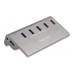 Delock - Rozbocovac - 10 Gbps, + 1 rychlonabíjecí port vc. napájení - 4 x USB 3.2 Gen 2 - desktop