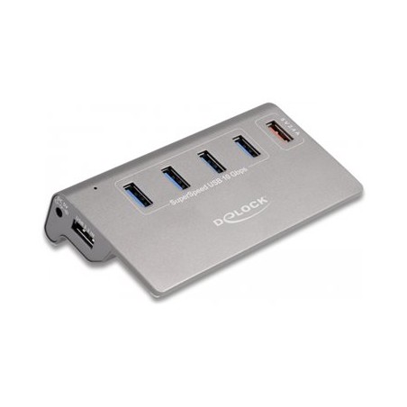Delock - Rozbocovac - 10 Gbps, + 1 rychlonabíjecí port vc. napájení - 4 x USB 3.2 Gen 2 - desktop