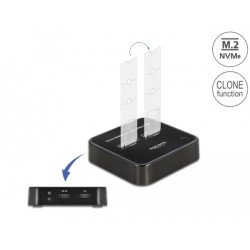 Delock - Dokovací stanice SSD - oddílů: 2 - M.2 - M.2 NVMe Card - USB 3.2 (Gen 2) - černá