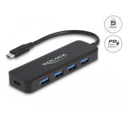 Delock - Rozbočovač - 4 x USB 3.2 Gen 1 + 1 x USB-C (napájení) - desktop