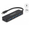 Delock - Rozbočovač - 4 x USB 3.2 Gen 1 + 1 x USB-C (napájení) - desktop