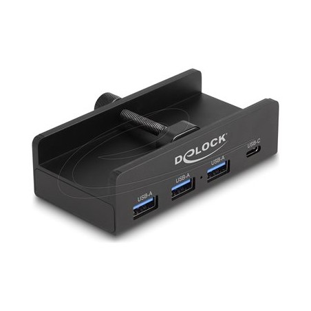Delock - Rozbocovac - 5 Gbps, 4 port, with locking screw - 3 x USB + 1 x USB-C - desktop