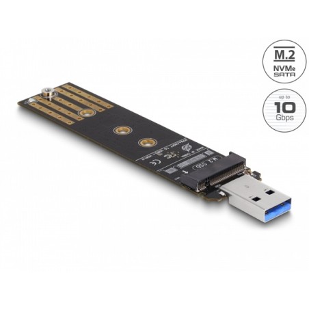 Delock - Adaptér rozhraní - M.2 - M.2 Card (PCIe NVMe & SATA) - USB 3.2 (Gen 2)