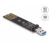 Delock - Adaptér rozhraní - M.2 - M.2 Card (PCIe NVMe & SATA) - USB 3.2 (Gen 2)