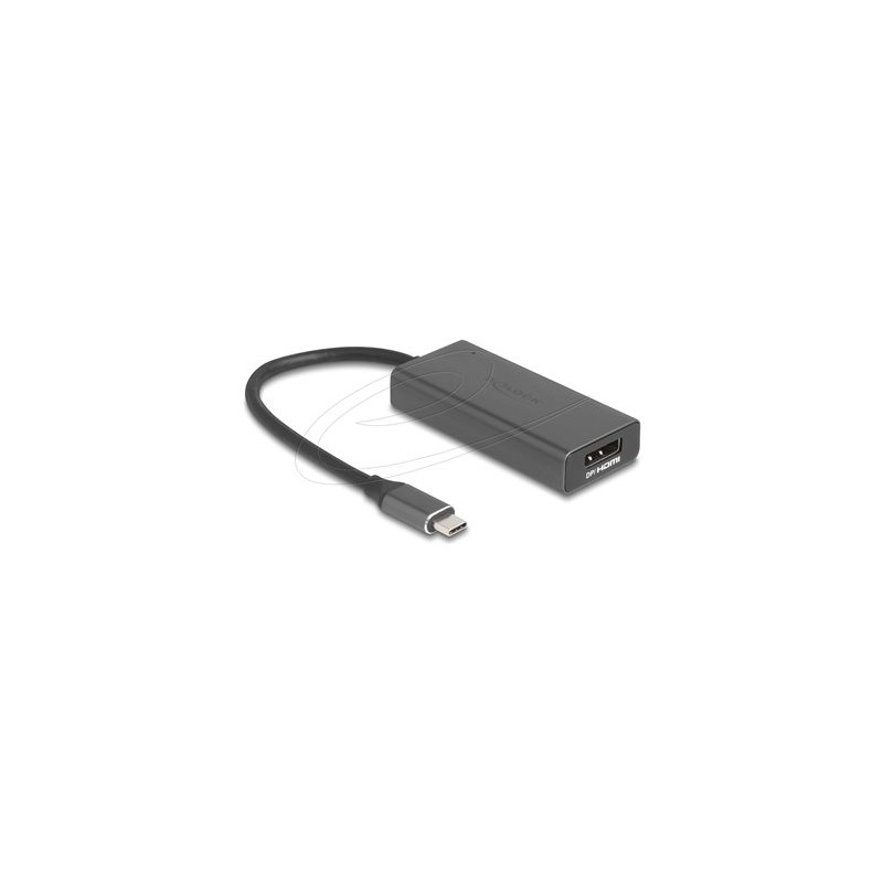 Delock - Kabel adaptéru - HDMI / DisplayPort combo se zdírkami (female) do USB-C s piny (male) - 15 cm - šedá - podpora 8K120Hz