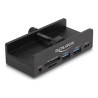 Delock - Rozbocovac - 2 slot card reader, 5 Gbps, external, with locking screw - 1 x USB-C + 2 x USB - desktop
