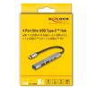 Delock - Rozbocovac - 1 x USB-C (Power Delivery) + 1 x USB-C + 1 x SuperSpeed USB + 2 x USB-A 2.0 - desktop