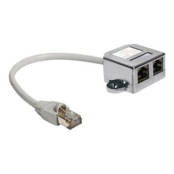 Delock RJ45 Port Doubler - Rozdělovač Ethernet 100Base-TX - RJ-45 (M) do RJ-45 (4 piny) (F) - 15 cm 65177